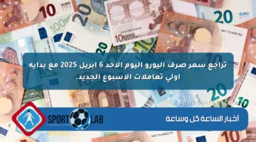 تراجع سعر صرف اليورو اليوم الأحد 6 أبريل 2025 مع بداية أولى تعاملات الأسبوع الجديد.